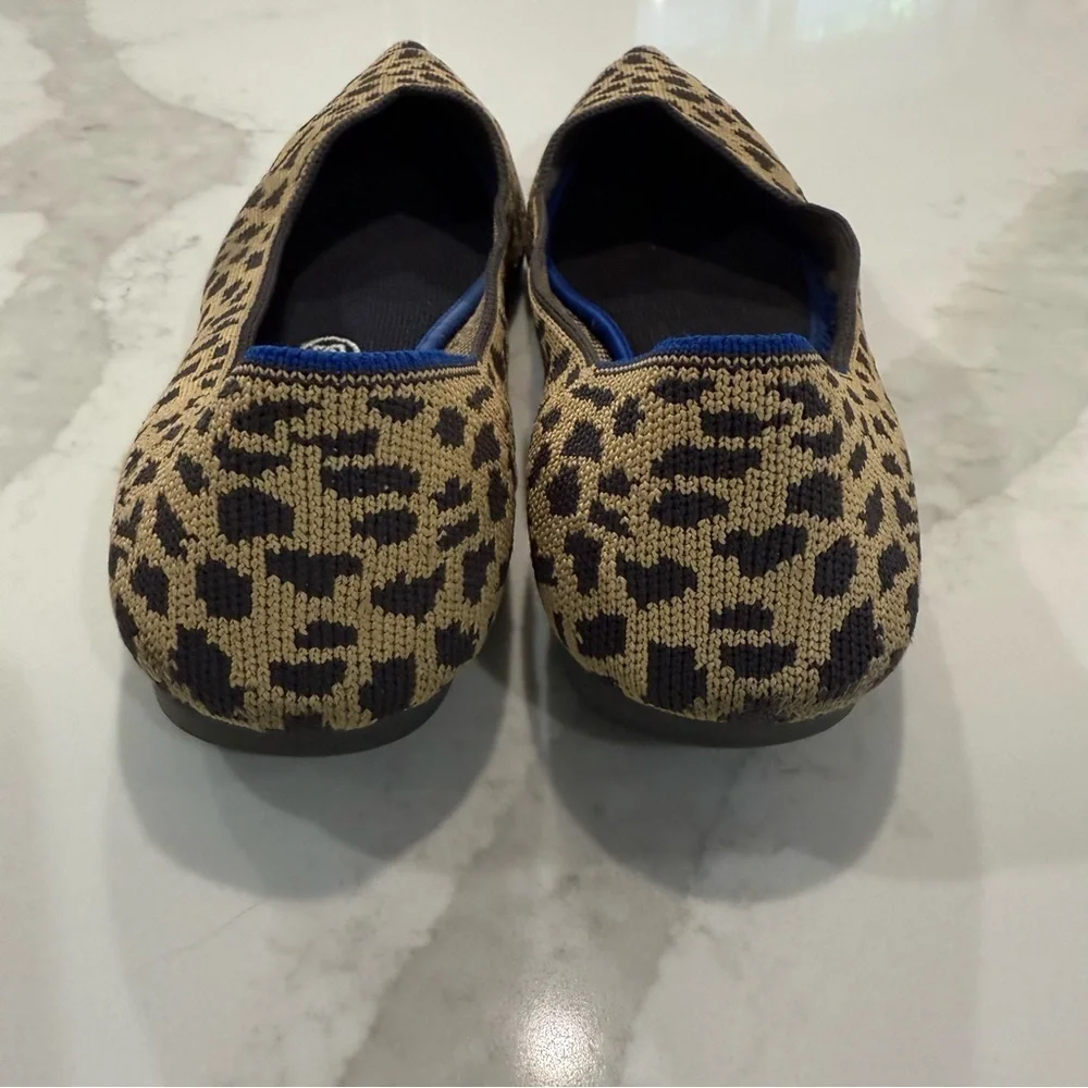 Rothy's Retired “The Point” Pointed Leopard Print Slip On Ballet Flats Womens 10 - Picture 4 of 8
